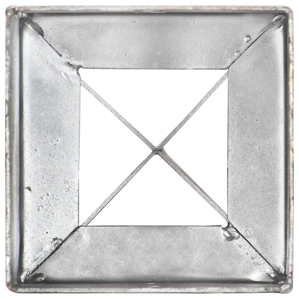 vidaXL Στηρίγματα Εδάφους 12 τεμ. Ασημί 10x10x76 εκ. Γαλβανισμ. Ατσάλι