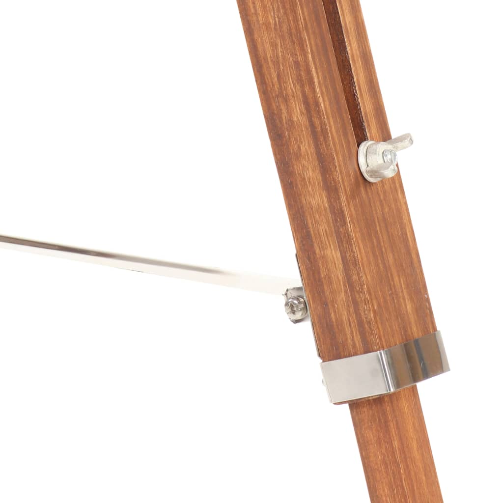 vidaXL Φωτιστικό Δαπέδου με Τρίποδο Καφέ Μελί/Γκρι 141 εκ. Ξύλο Teak