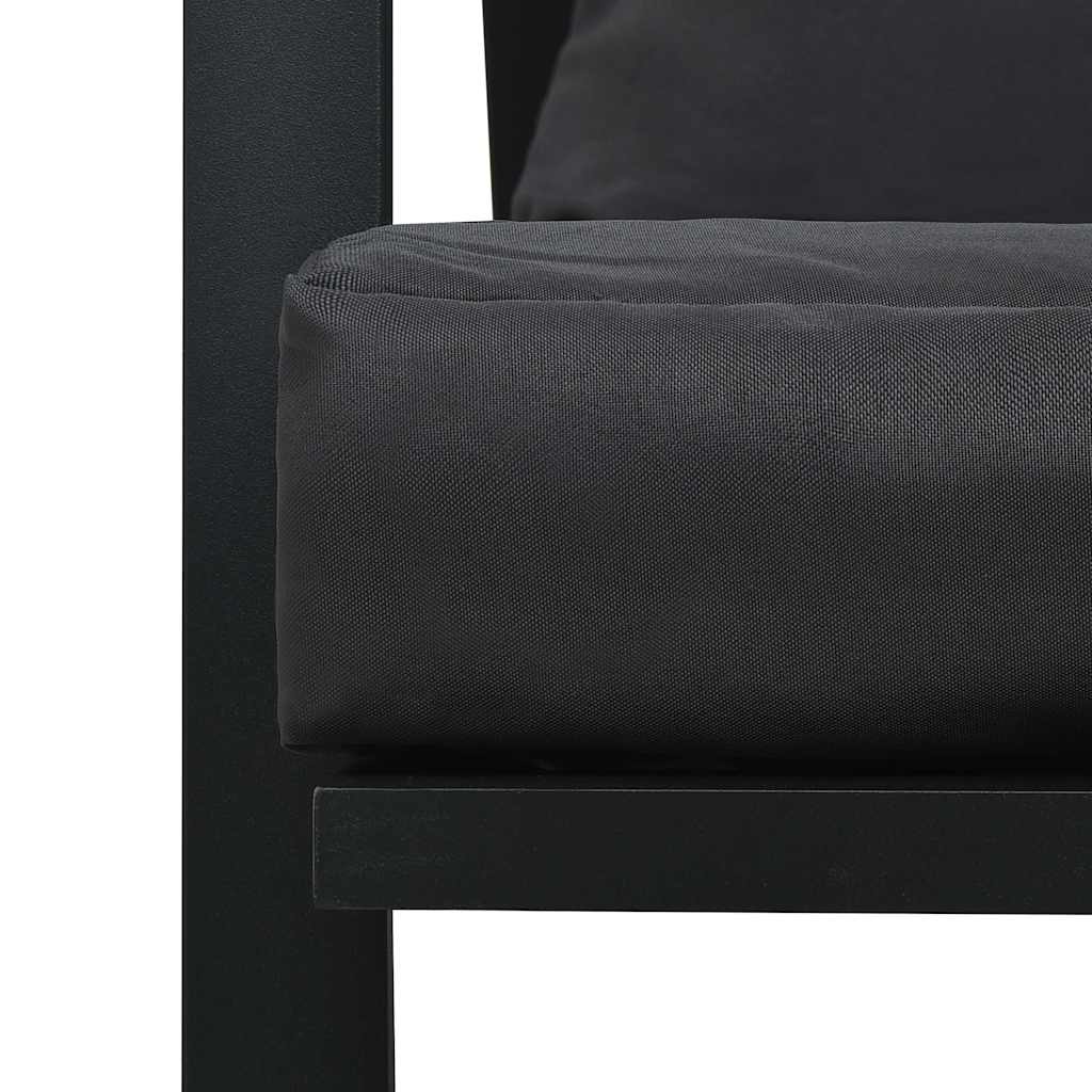 vidaXL Σαλόνι Κήπου 5 Τεμαχίων Σκούρο Γκρι Αλουμινίου με Μαξιλάρια