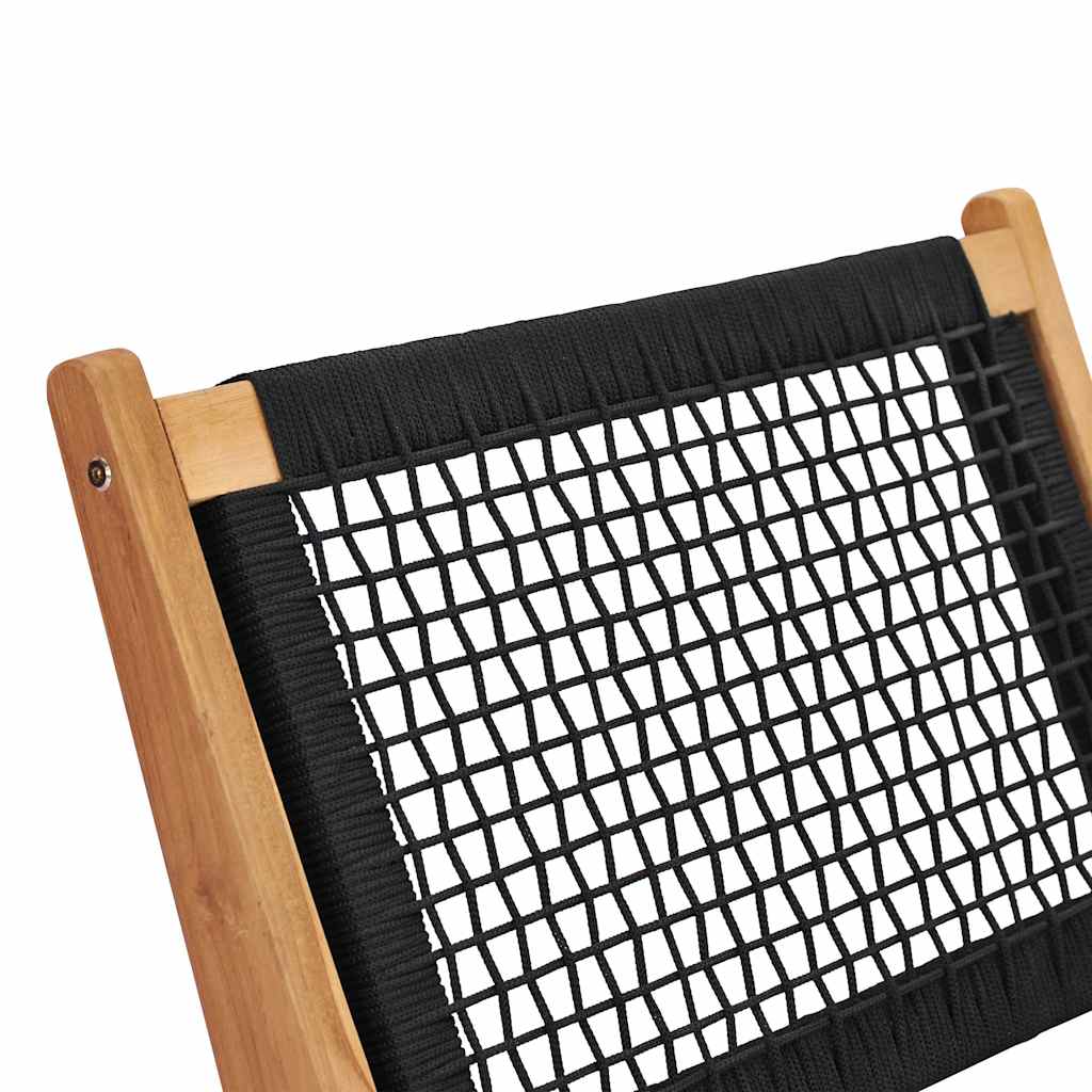 vidaXL Σεζλόνγκ με Υποπόδιο από Μασίφ Ξύλο Teak και Σχοινί