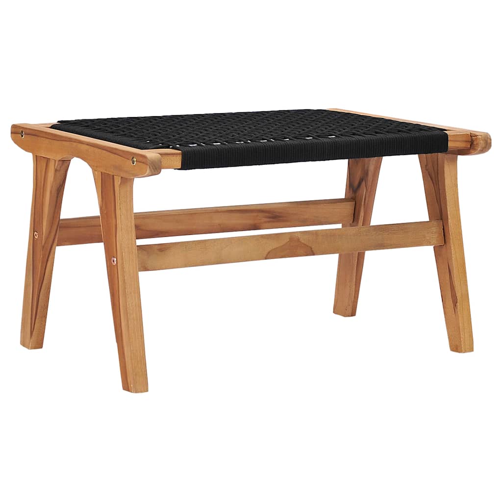 vidaXL Σεζλόνγκ με Υποπόδιο από Μασίφ Ξύλο Teak και Σχοινί