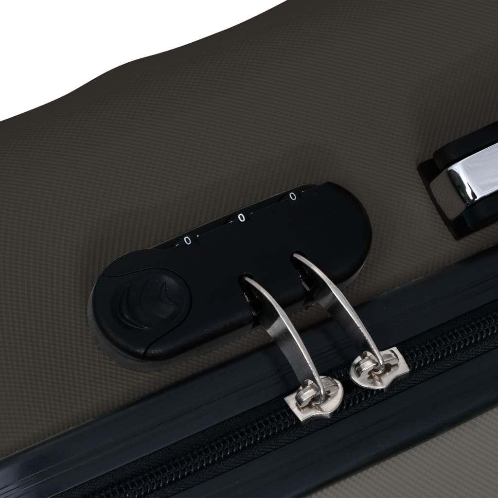 vidaXL Σετ Βαλιτσών Τρόλεϊ με Σκληρό Περίβλημα 3 τεμ. Ανθρακί ABS