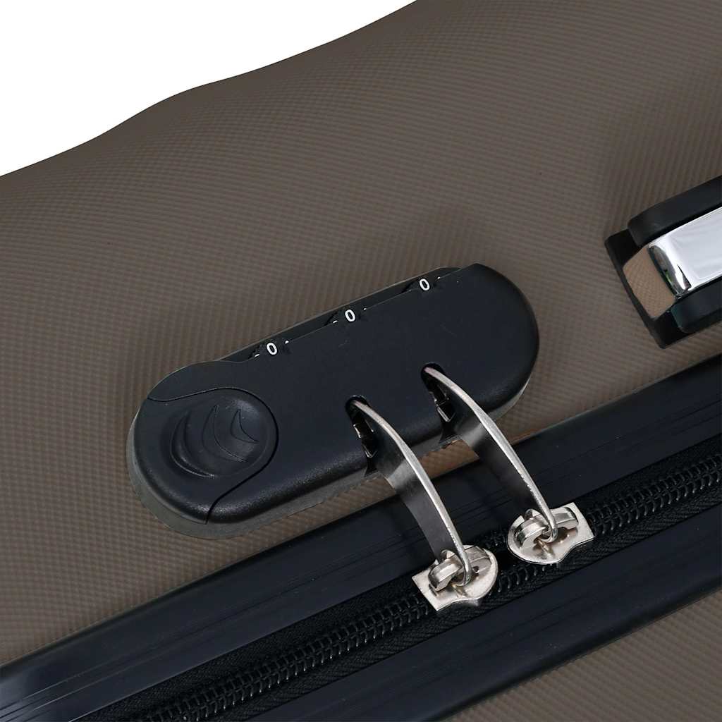 vidaXL Σετ Βαλιτσών Τρόλεϊ με Σκληρό Περίβλημα 3 τεμ. Καφέ ABS