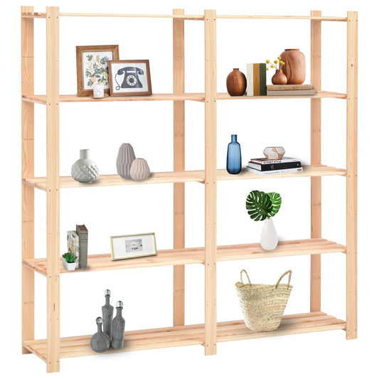 vidaXL Ραφιέρες 5 Επιπέδων 10τεμ 500 κ 170x38x170 εκ Μασίφ Ξύλο Πεύκου