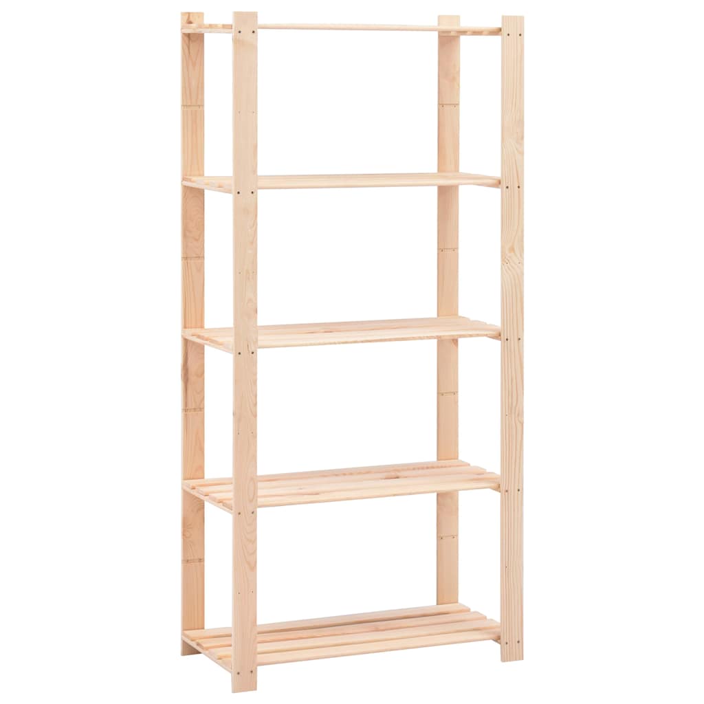 vidaXL Ραφιέρες 5 Επιπέδων 5 τεμ 250 κ 80x38x170 εκ Μασίφ Ξύλο Πεύκου