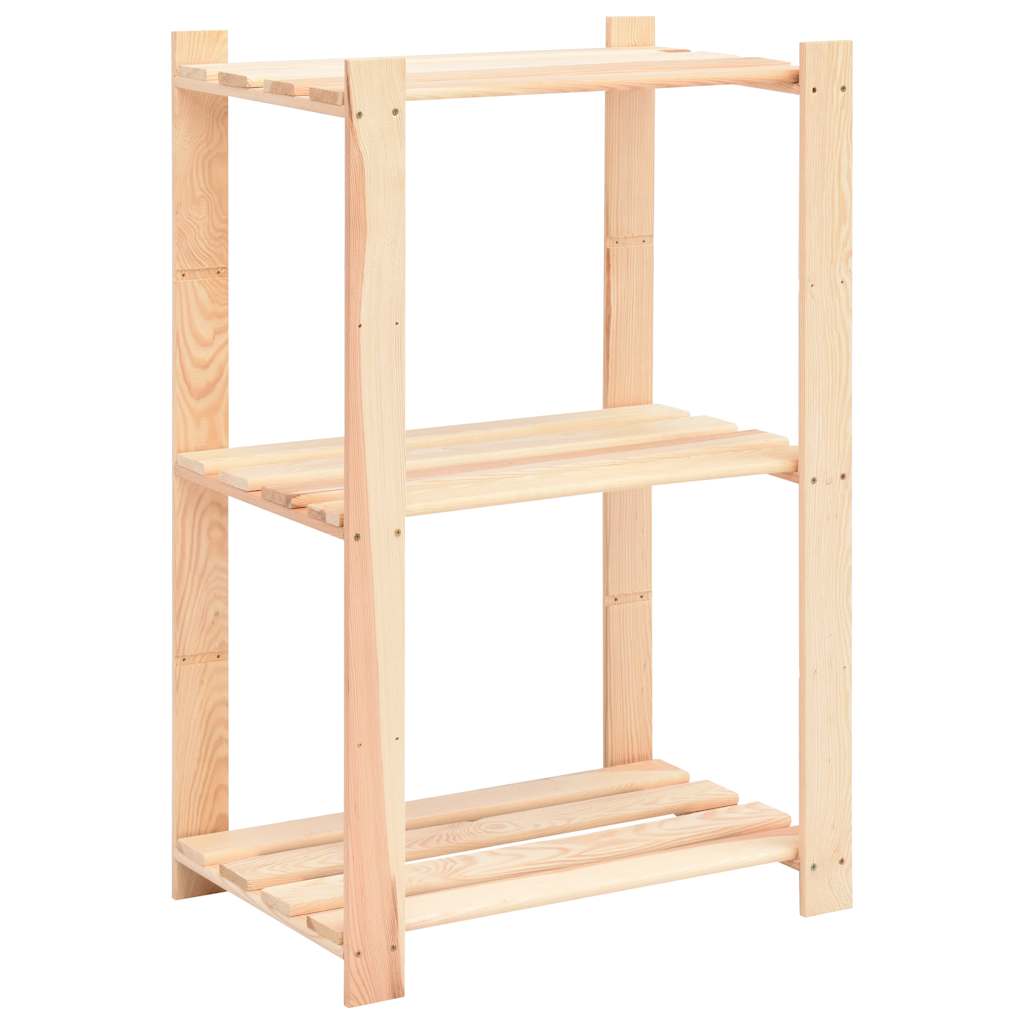 vidaXL Ραφιέρες 3 Επιπέδων 2 τεμ 150 κ. 60x38x90 εκ. Μασίφ Ξύλο Πεύκου