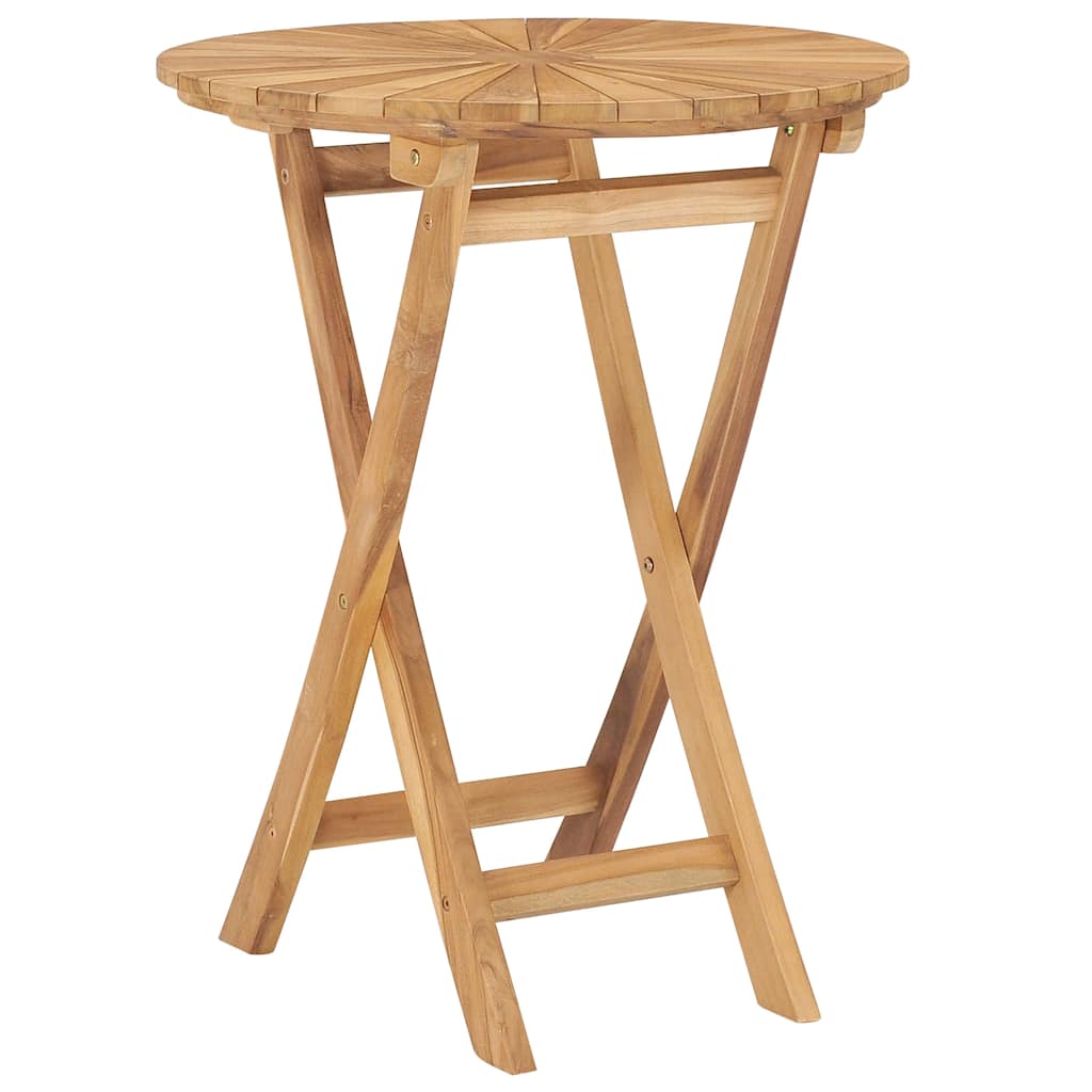 vidaXL Τραπέζι Κήπου Πτυσσόμενο Ø 60 εκ. από Μασίφ Ξύλο Teak