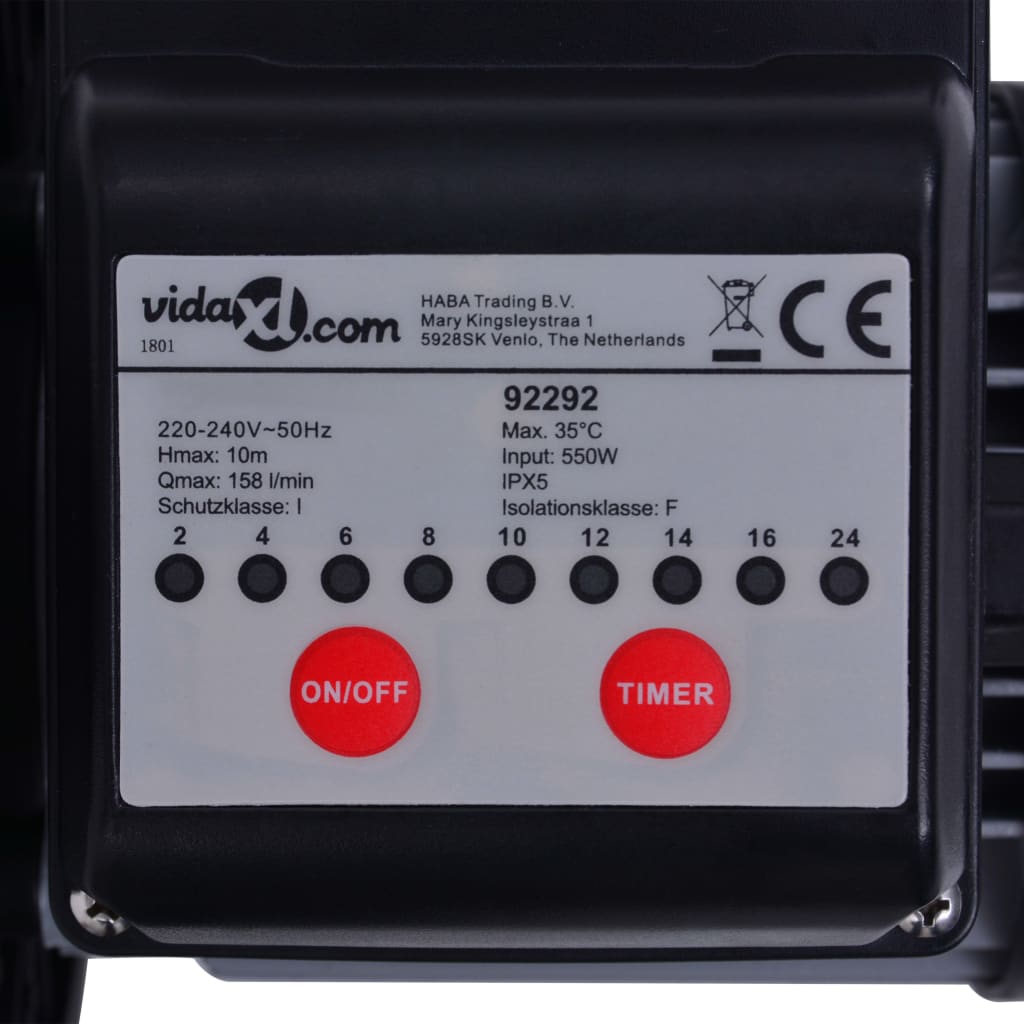 vidaXL Αντλία / Φίλτρο Άμμου με Χρονοδιακόπτη 550 W 50 Λίτρα