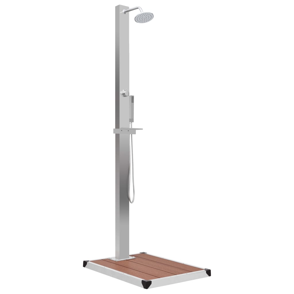 vidaXL Ντουζιέρα με Βάση Εξωτερικού Χώρου από WPC / Ανοξείδωτο Ατσάλι