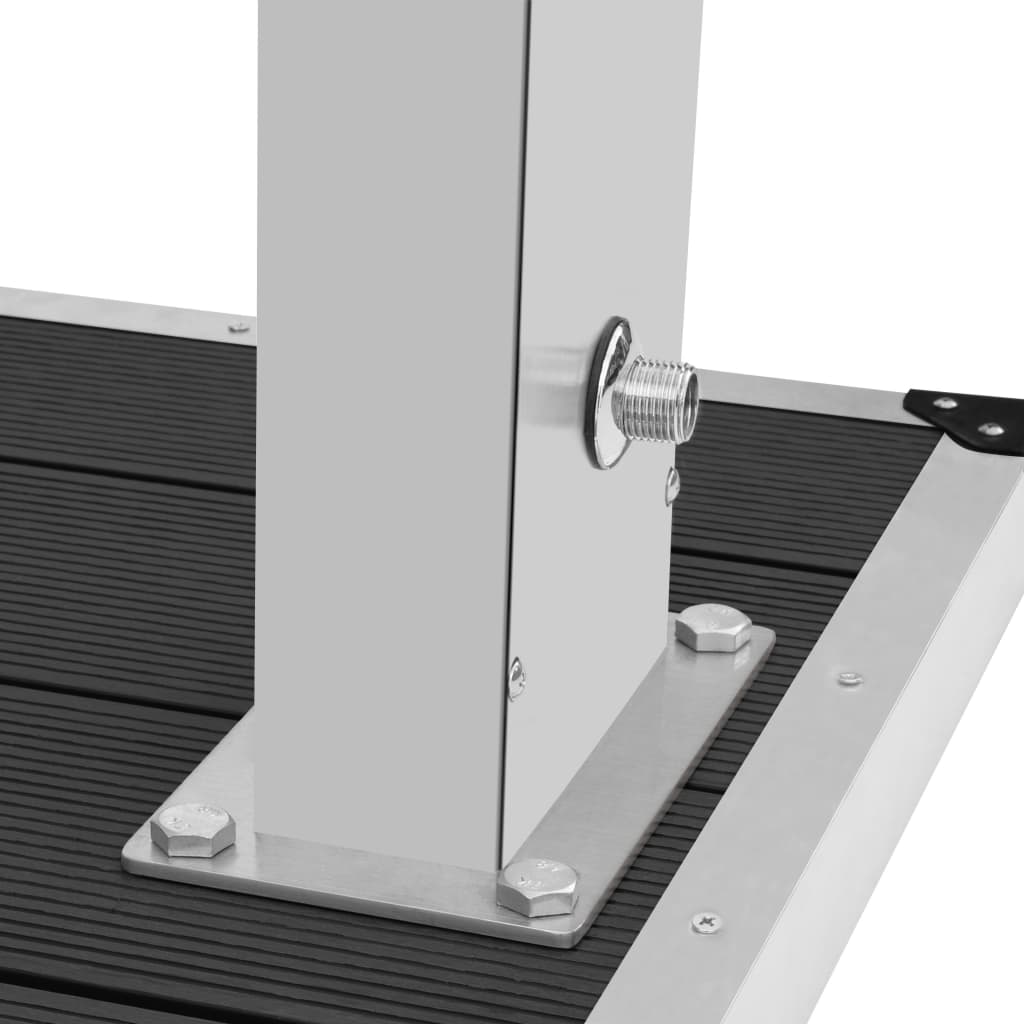 vidaXL Ντουζιέρα με Βάση Εξωτερικού Χώρου από WPC / Ανοξείδωτο Ατσάλι