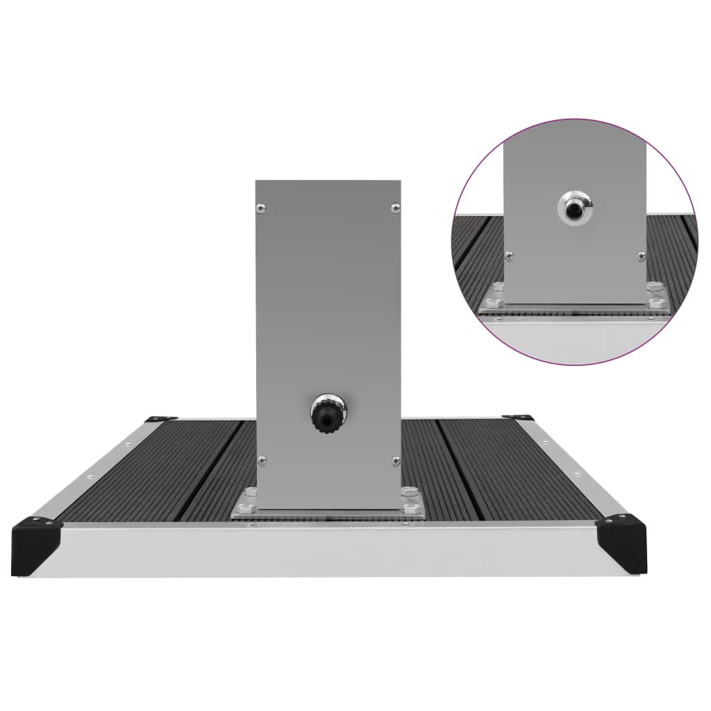 vidaXL Ντουζιέρα με Βάση Εξωτερικού Χώρου από WPC / Ανοξείδωτο Ατσάλι