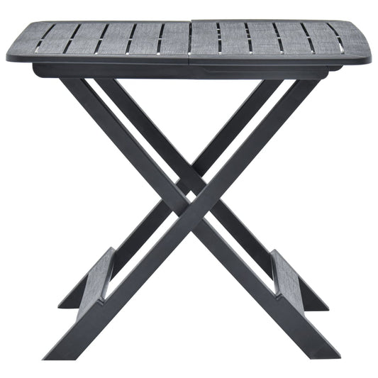 vidaXL Τραπέζι Κήπου Πτυσσόμενο Ανθρακί 79 x 72 x 70 εκ. Πλαστικό