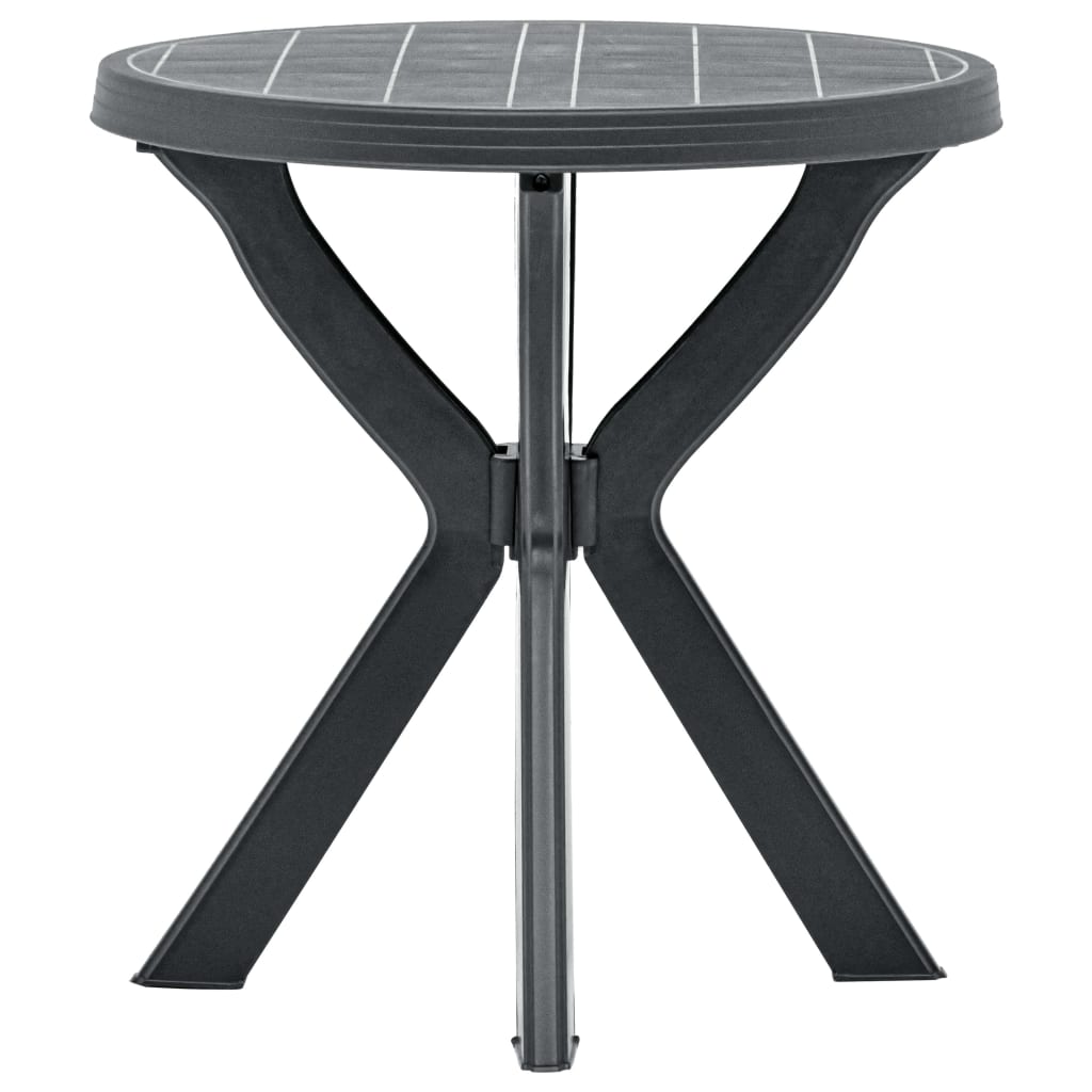 vidaXL Τραπέζι Bistro Ανθρακί Ø70 εκ. Πλαστικό