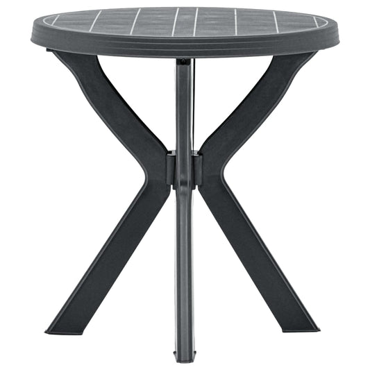 vidaXL Τραπέζι Bistro Ανθρακί Ø70 εκ. Πλαστικό