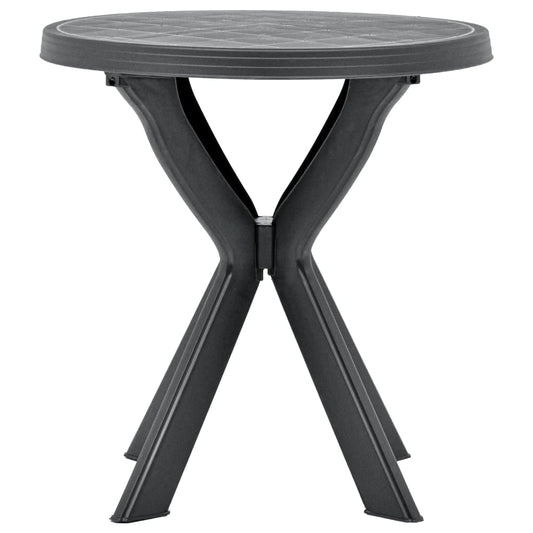 vidaXL Τραπέζι Bistro Ανθρακί Ø70 εκ. Πλαστικό