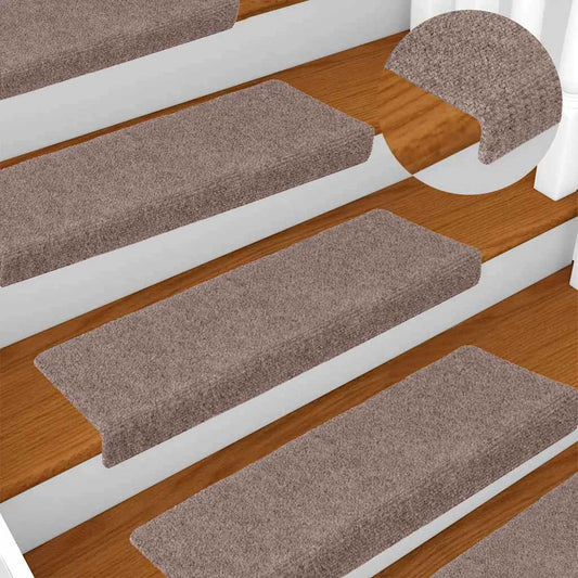 vidaXL Πατάκια Σκαλιών Αυτοκόλλητα 15 τεμ. 100x21x4 εκ. Ανοιχτό Καφέ Ορθογώνια Άκρη