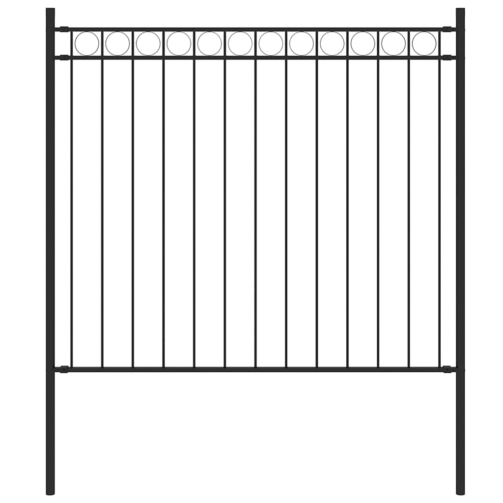vidaXL Φράχτης Κήπου Μαύρος Ατσάλινος 1,81 x 0,8 μ.