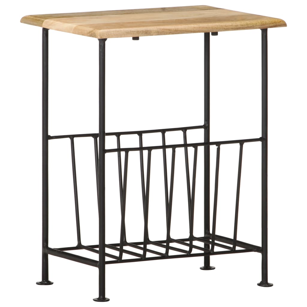 vidaXL Ραφιέρα Περιοδικών 40 x 30 x 50 εκ. Μασίφ Ξύλο Μάνγκο / Ατσάλι