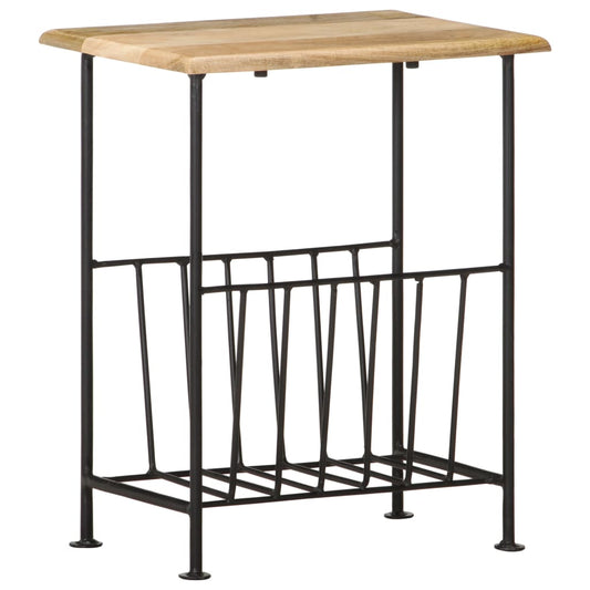 vidaXL Ραφιέρα Περιοδικών 40 x 30 x 50 εκ. Μασίφ Ξύλο Μάνγκο / Ατσάλι