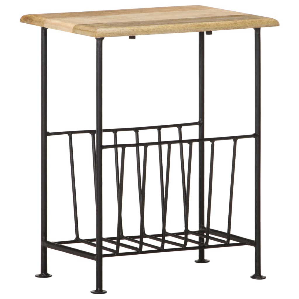 vidaXL Ραφιέρα Περιοδικών 40 x 30 x 50 εκ. Μασίφ Ξύλο Μάνγκο / Ατσάλι