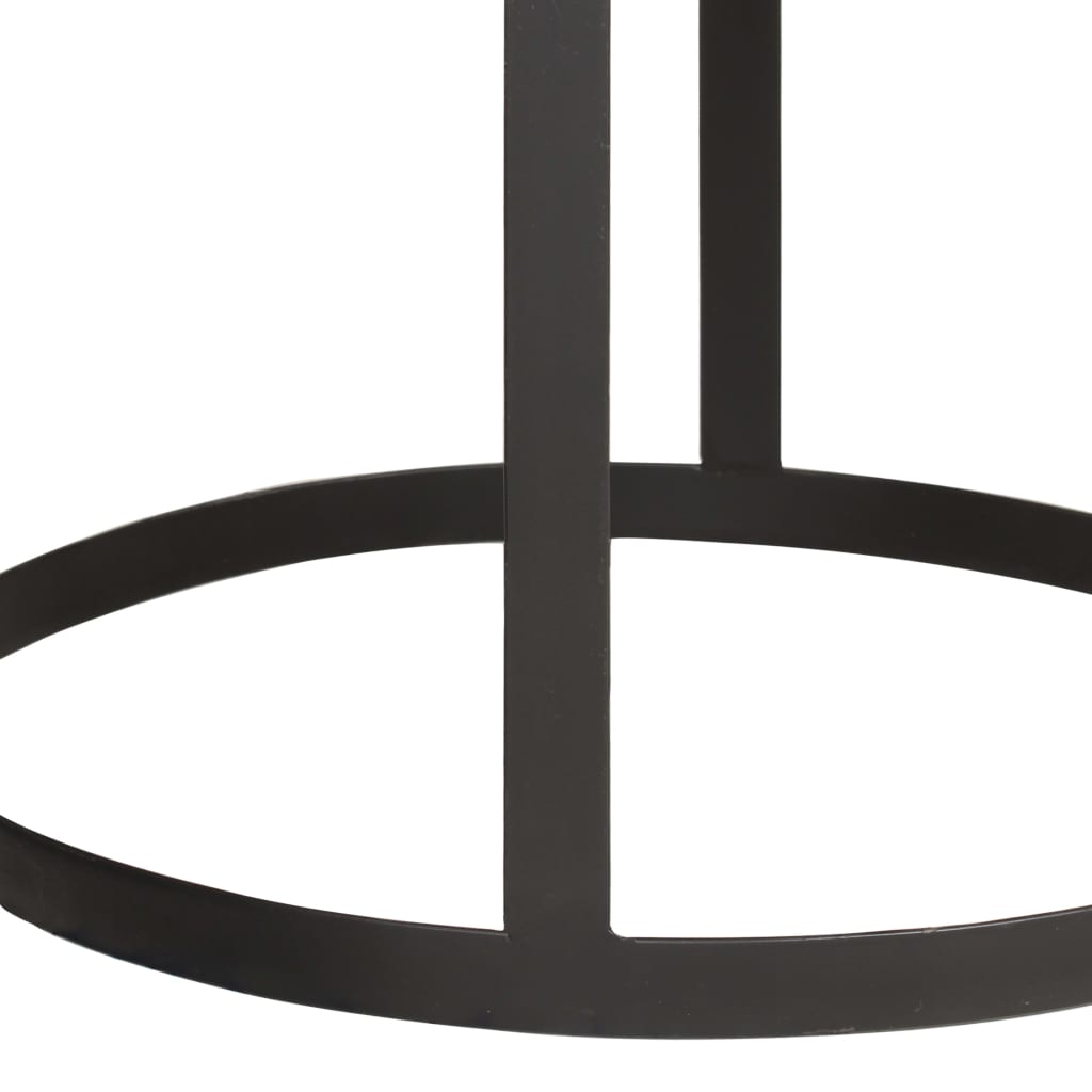 vidaXL Τραπεζάκια Βοηθητικά 2 τεμ. Στρογγυλά Μασίφ Ξύλο Μάνγκο/Ατσάλι