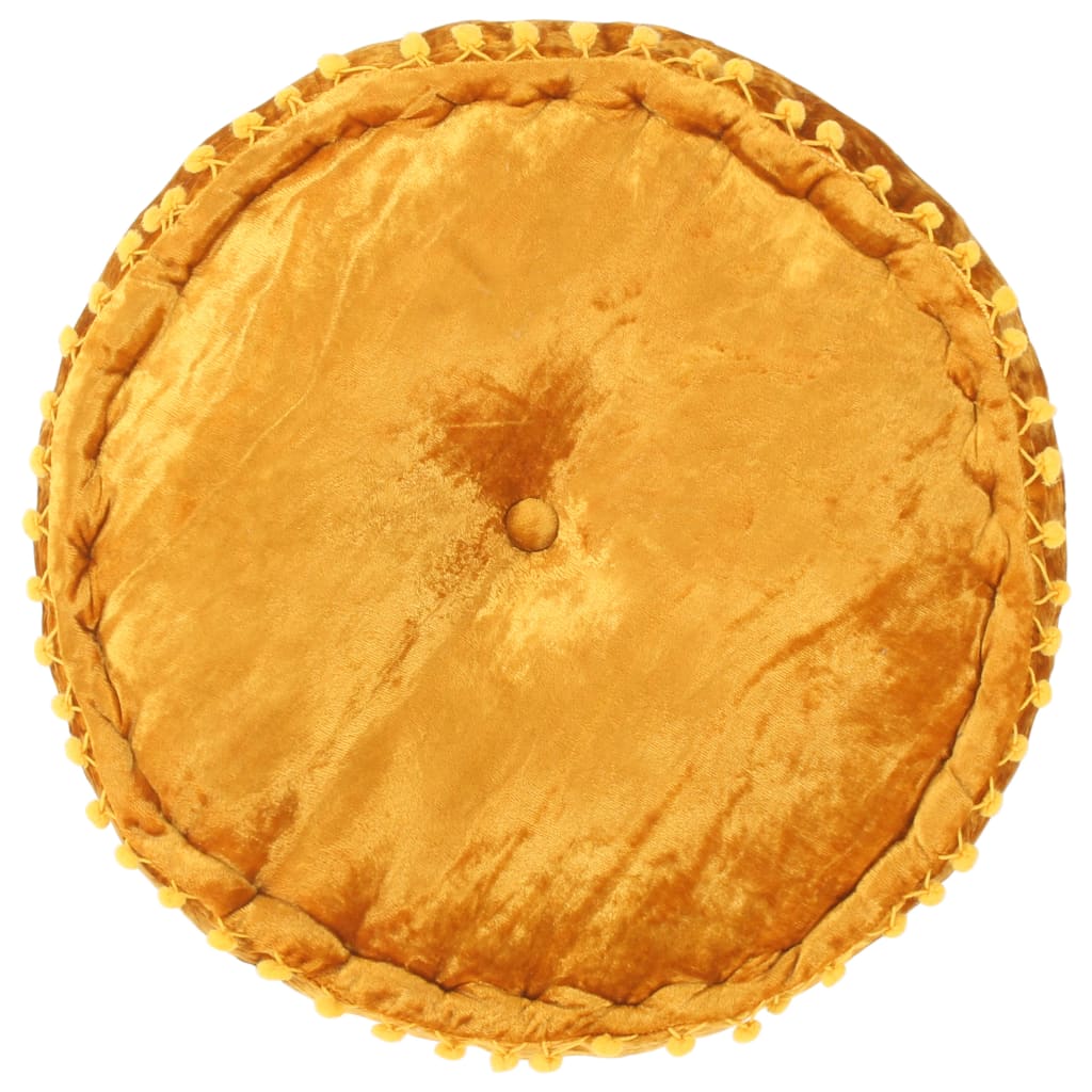 vidaXL Πουφ Στρογγυλό Μουσταρδί 40 x 20 εκ. Βελούδινο