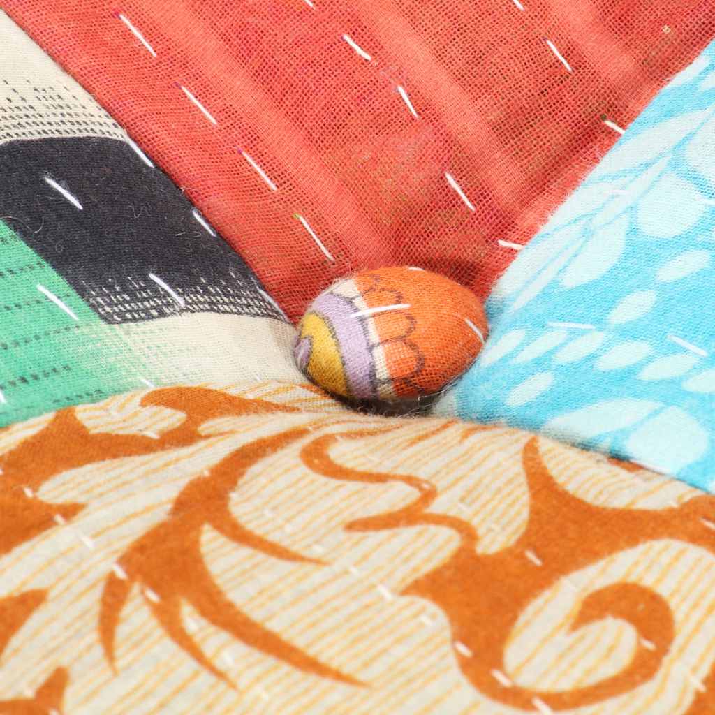 vidaXL Πουφ Patchwork 60 x 70 x 36 εκ. Υφασμάτινο