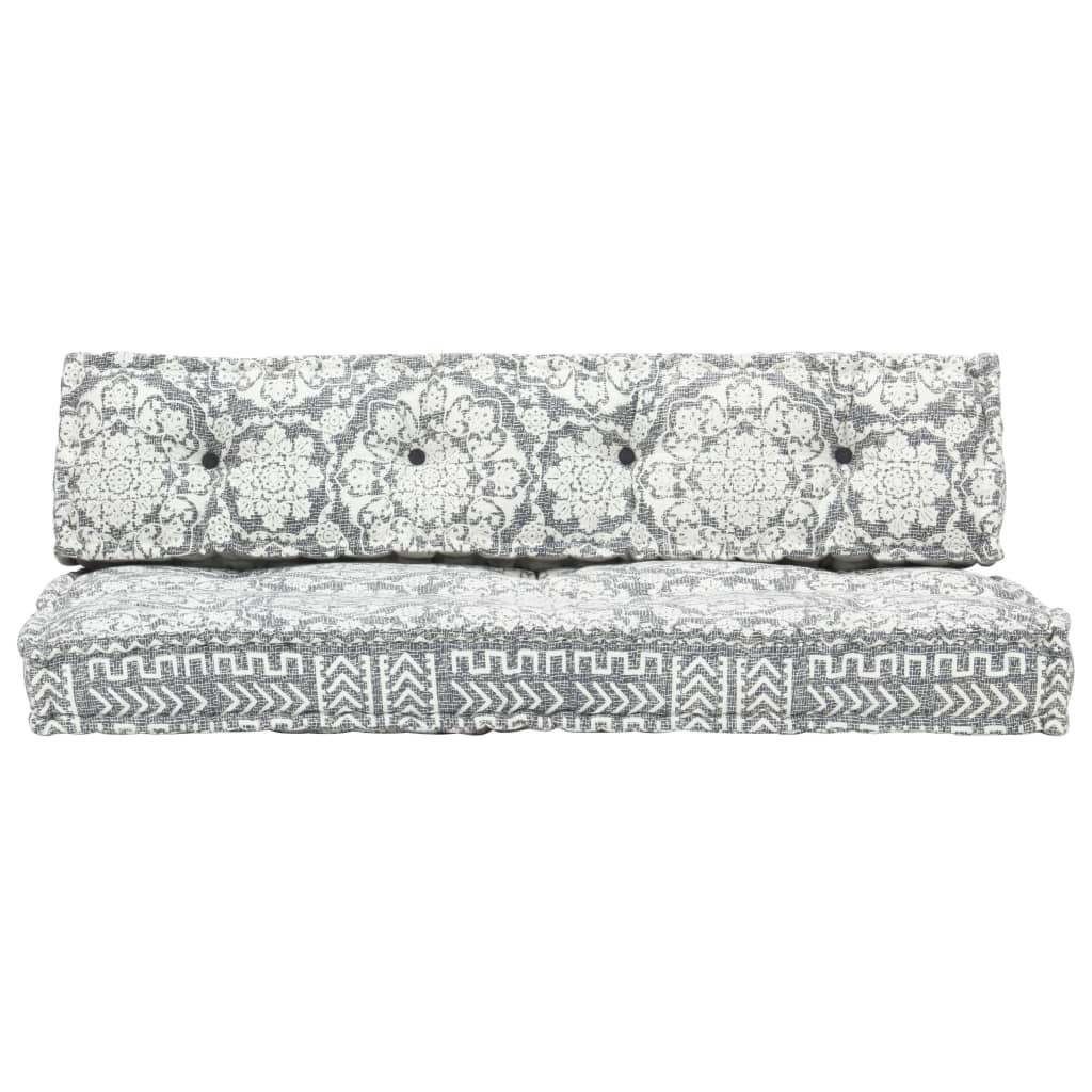 vidaXL Μαξιλάρι για Καναπέ Παλέτας Ανοιχτό Γκρι Patchwork Υφασμάτινο