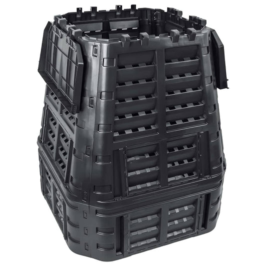 vidaXL Κάδος Κομποστοποίησης Μαύρος 93,3 x 93,3 x 113 εκ. 740 Λίτρων