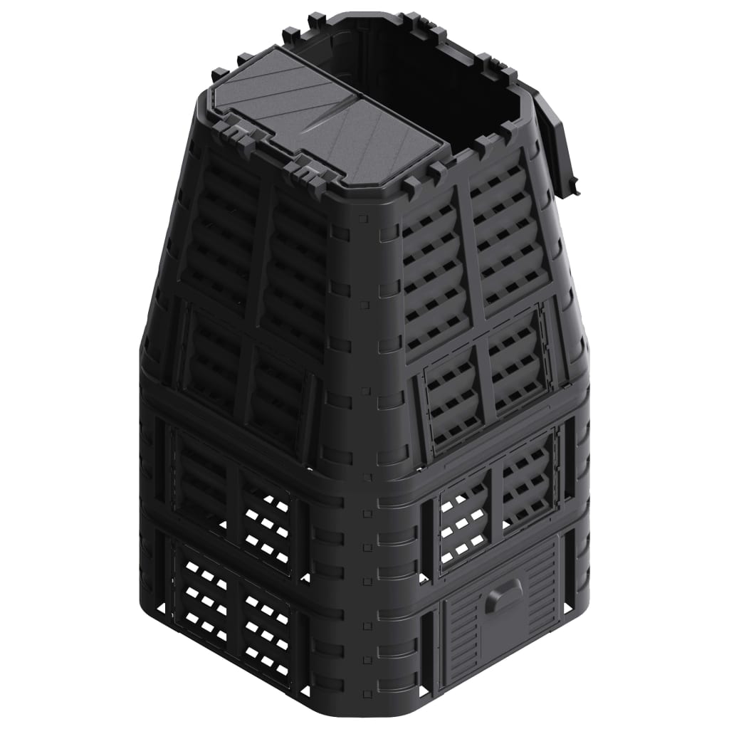 vidaXL Κάδος Κομποστοποίησης Μαύρος 93,3 x 93,3 x 146 εκ. 1000 Λίτρων