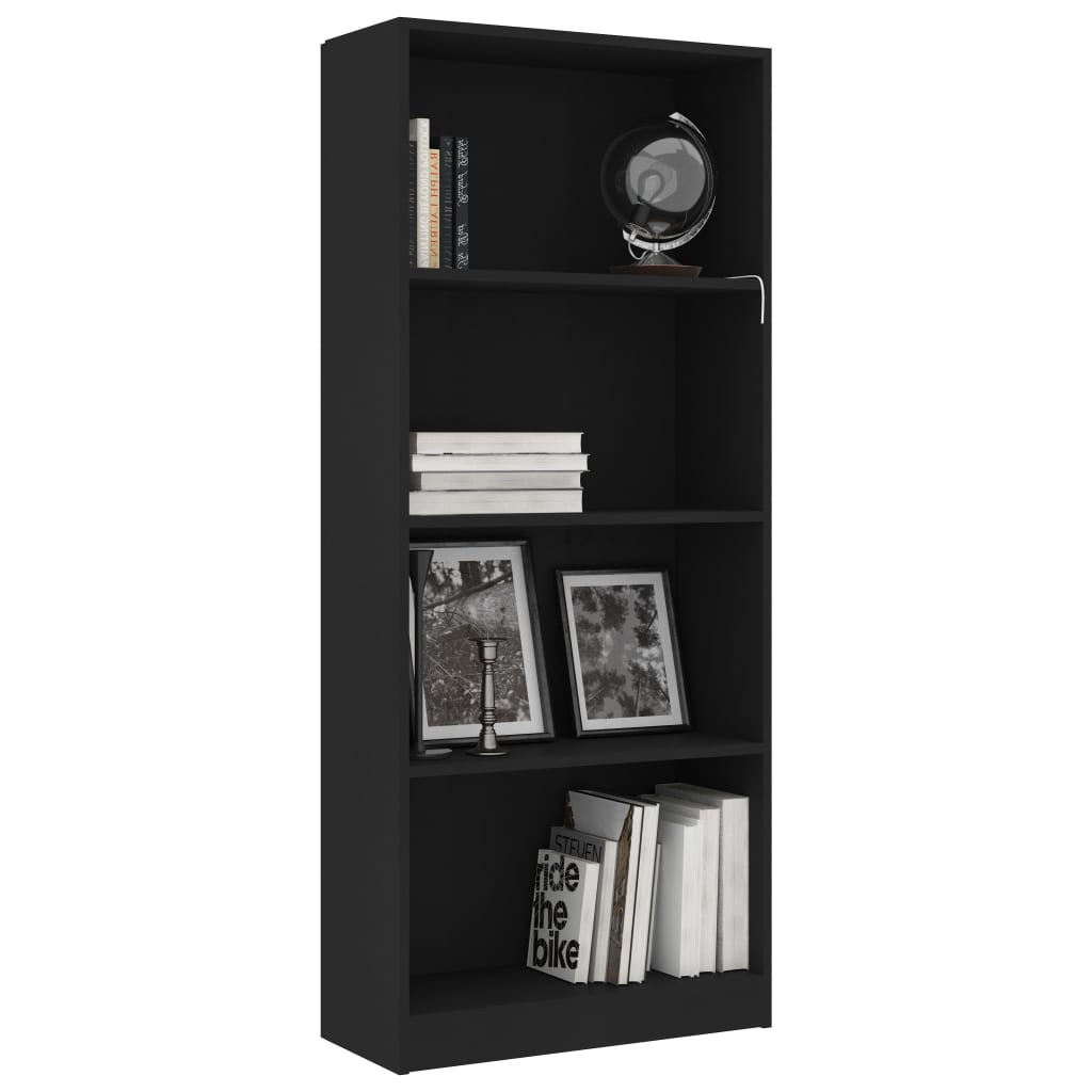 vidaXL Βιβλιοθήκη με 4 Ράφια Λευκή 60 x 24 x 142 εκ. από Επεξ. Ξύλο