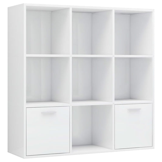 vidaXL Βιβλιοθήκη Γυαλιστερό Λευκό 98 x 30 x 98 εκ. από Επεξ. Ξύλο