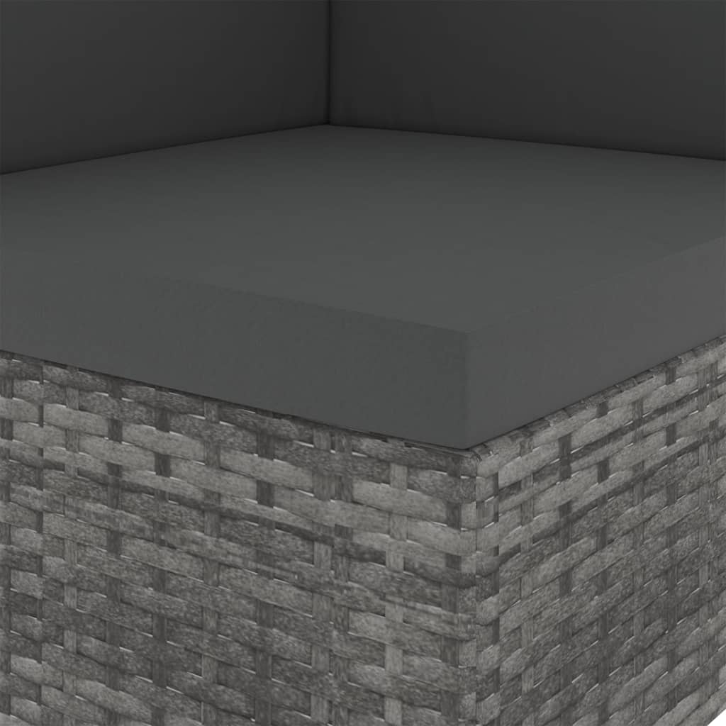 vidaXL Καναπές Γωνιακός Τμηματικός Γκρι από Συνθετικό Ρατάν