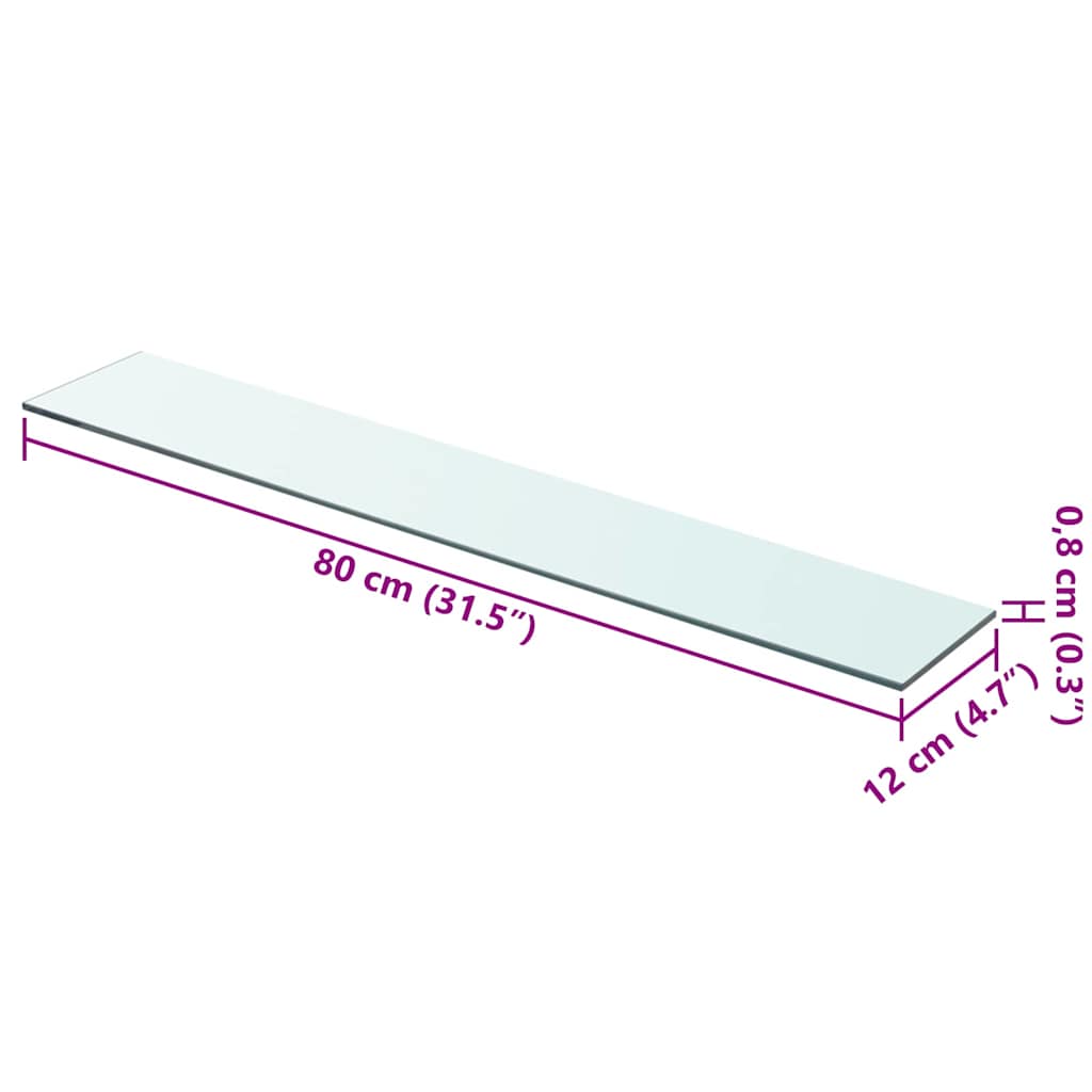 vidaXL Ράφια Πάνελ 2 τεμ. Διάφανα 80 x 12 εκ. Γυάλινα