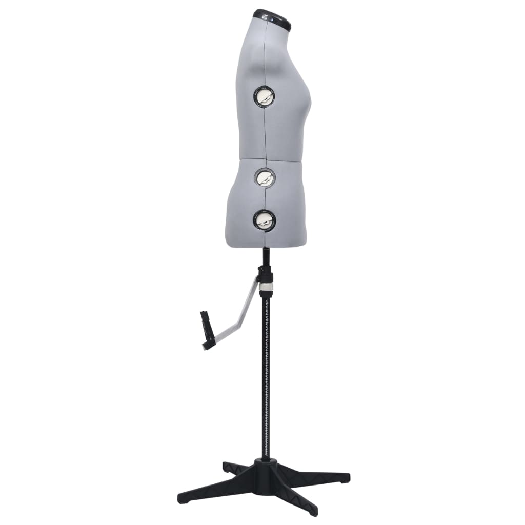 vidaXL Κούκλα Ραπτικής Ρυθμιζόμενη Γυναικεία Γκρι S Μέγεθος 33-40