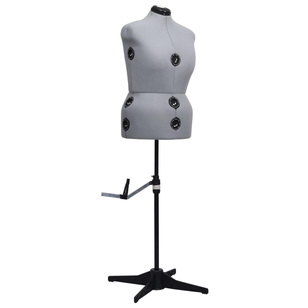 vidaXL Κούκλα Ραπτικής Ρυθμιζόμενη Γυναικεία Γκρι L Μέγεθος 44-50