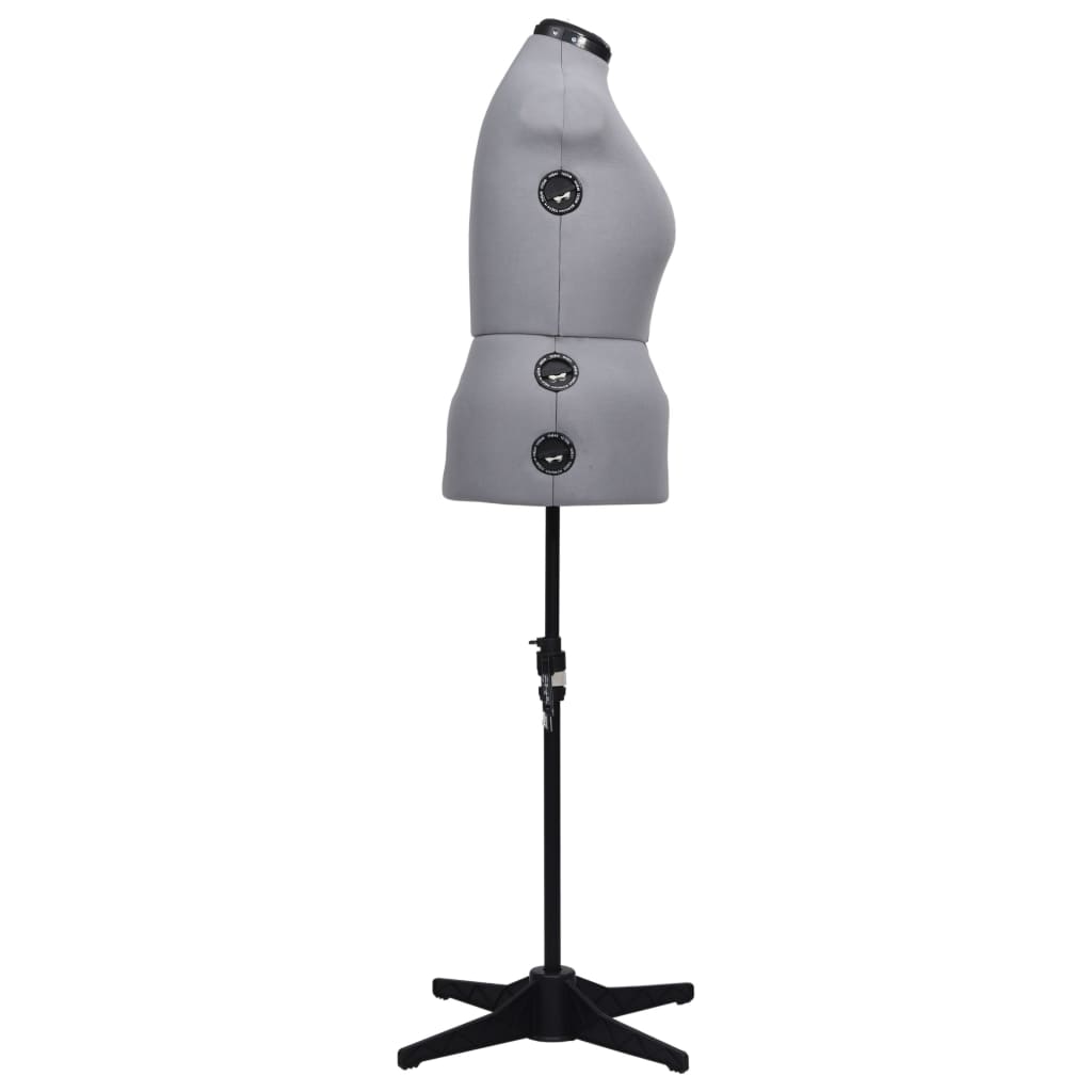 vidaXL Κούκλα Ραπτικής Ρυθμιζόμενη Γυναικεία Γκρι L Μέγεθος 44-50