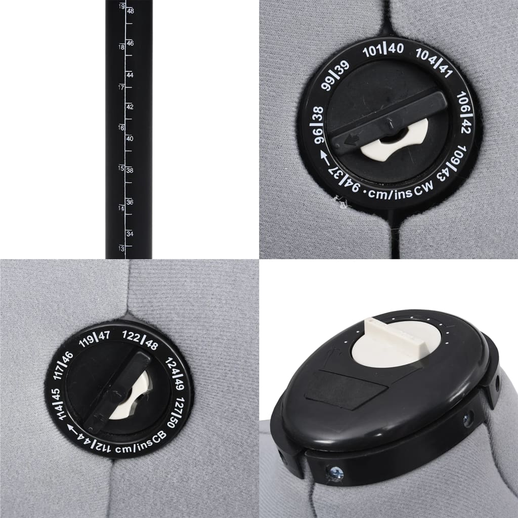 vidaXL Κούκλα Ραπτικής Ρυθμιζόμενη Γυναικεία Γκρι L Μέγεθος 44-50