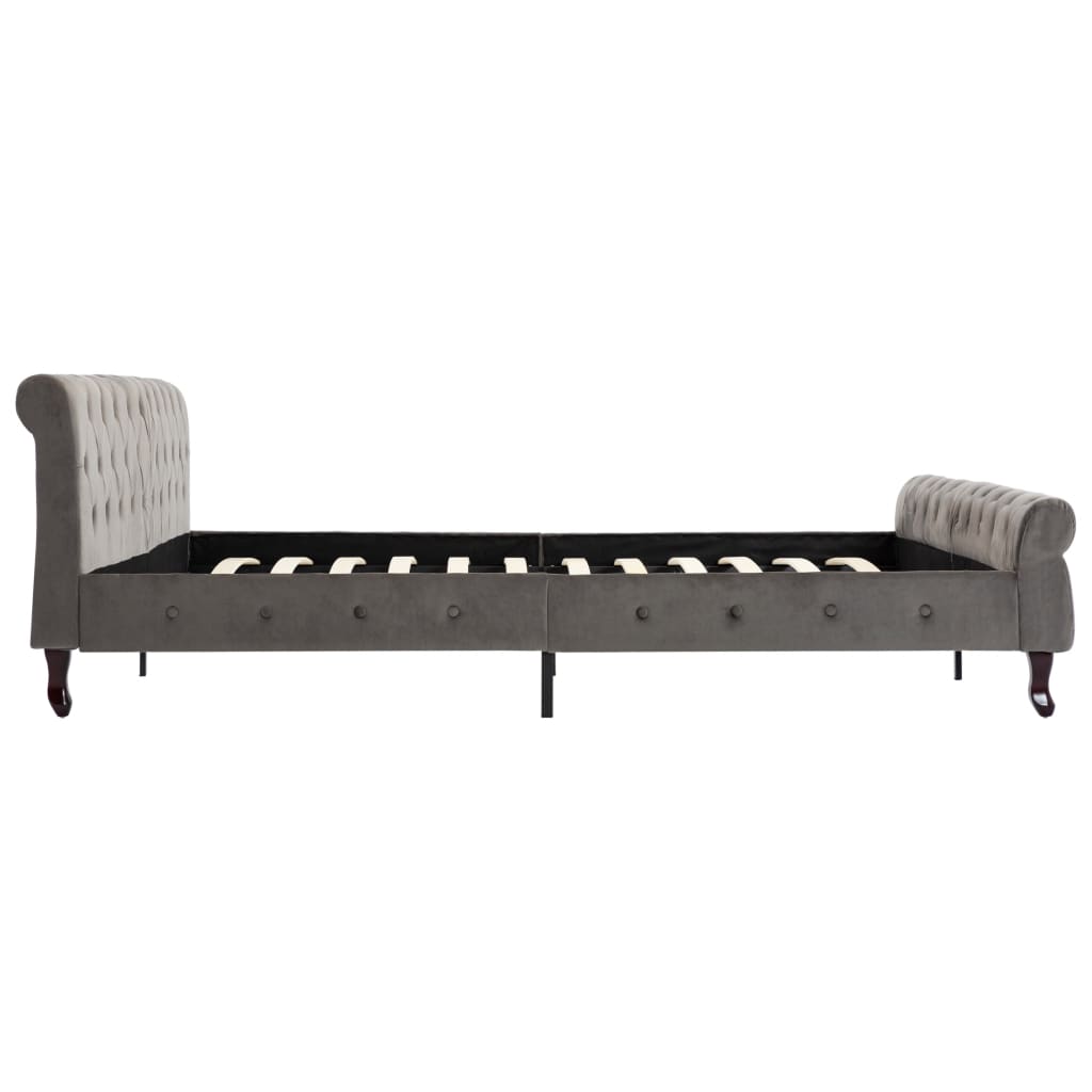 vidaXL Πλαίσιο Κρεβατιού Γκρι 200 x 200 εκ. Βελούδινο