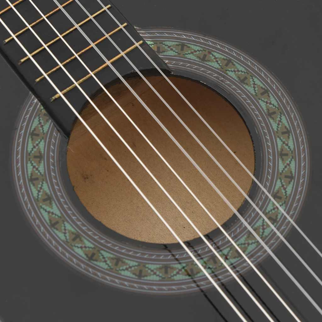 vidaXL Κλασική Κιθάρα Σετ 8 Τεμαχίων για Αρχάριους Μαύρο 1/2 34''