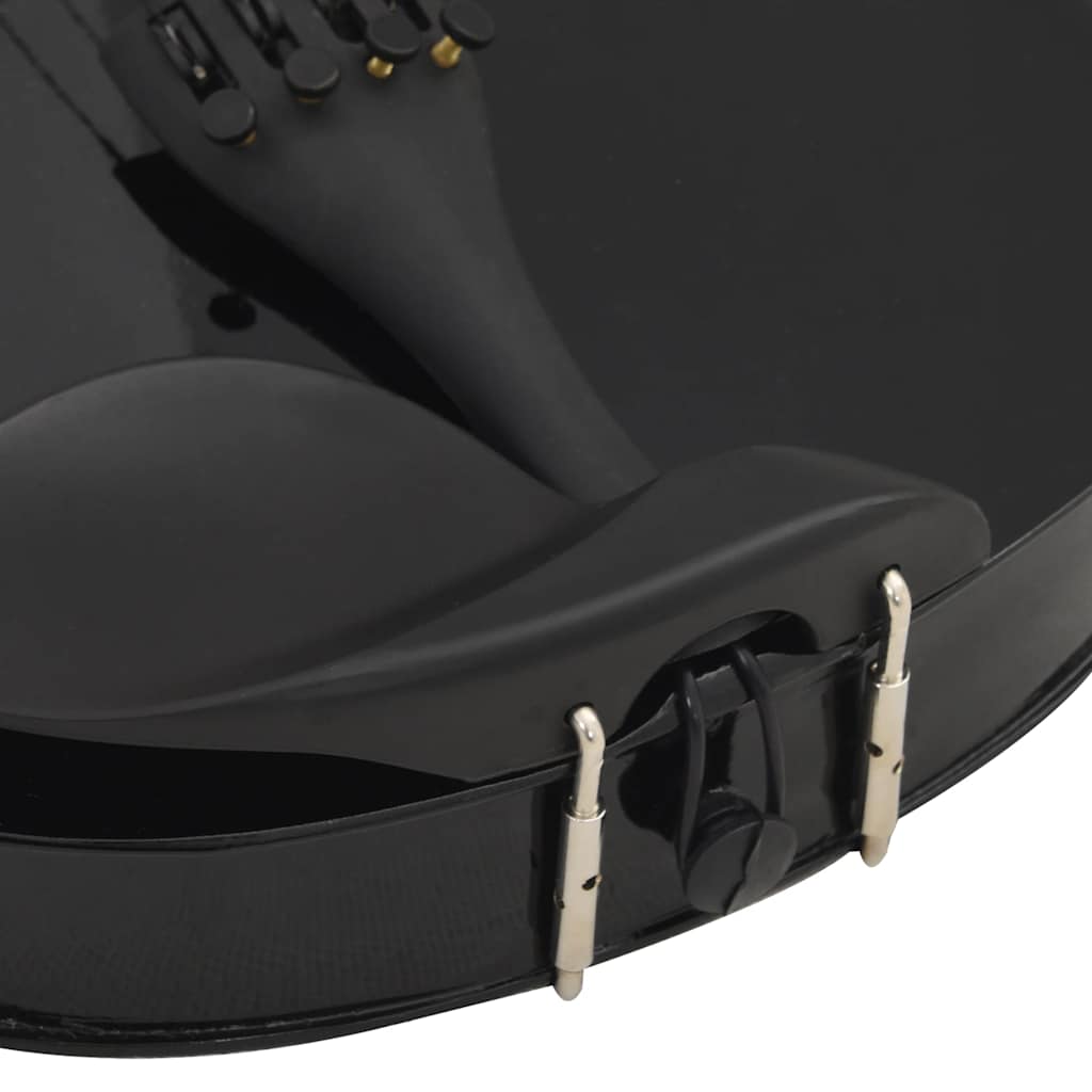 vidaXL Βιολί Πλήρες Σετ με Δοξάρι και Υποσιάγωνο Μαύρο 4/4