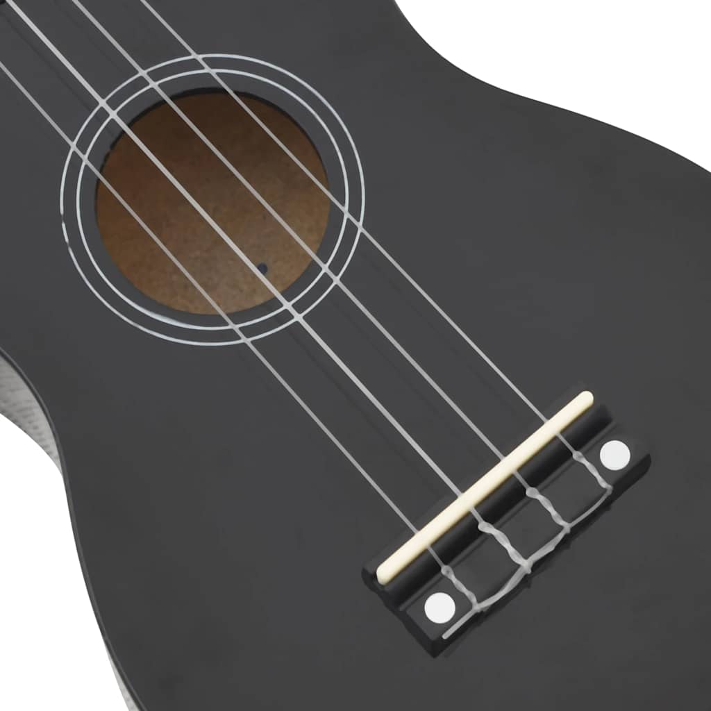 vidaXL Γιουκαλίλι Σοπράνο Σετ Παιδικό Μαύρο 21'' με Θήκη