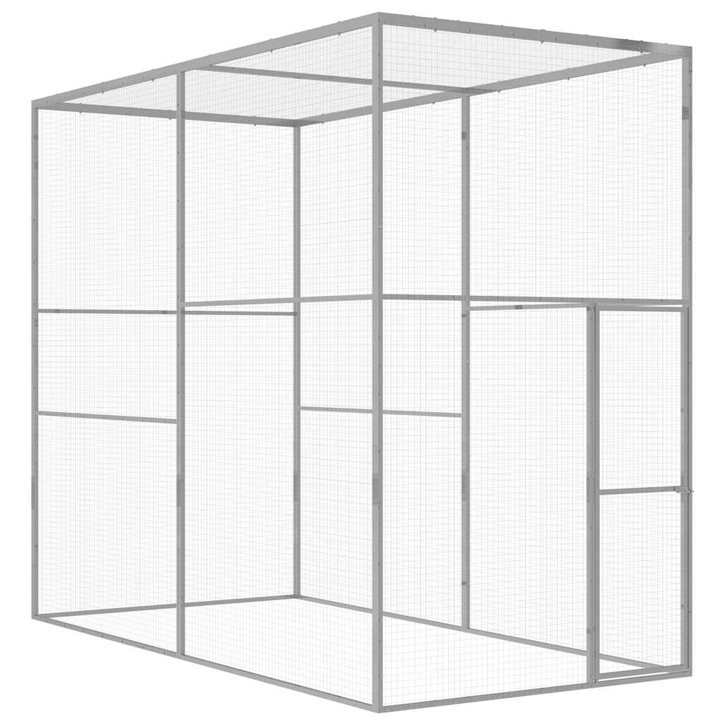 vidaXL Κλουβί Γάτας 3 x 1,5 x 2,5 μ. από Γαλβανισμένο Χάλυβα
