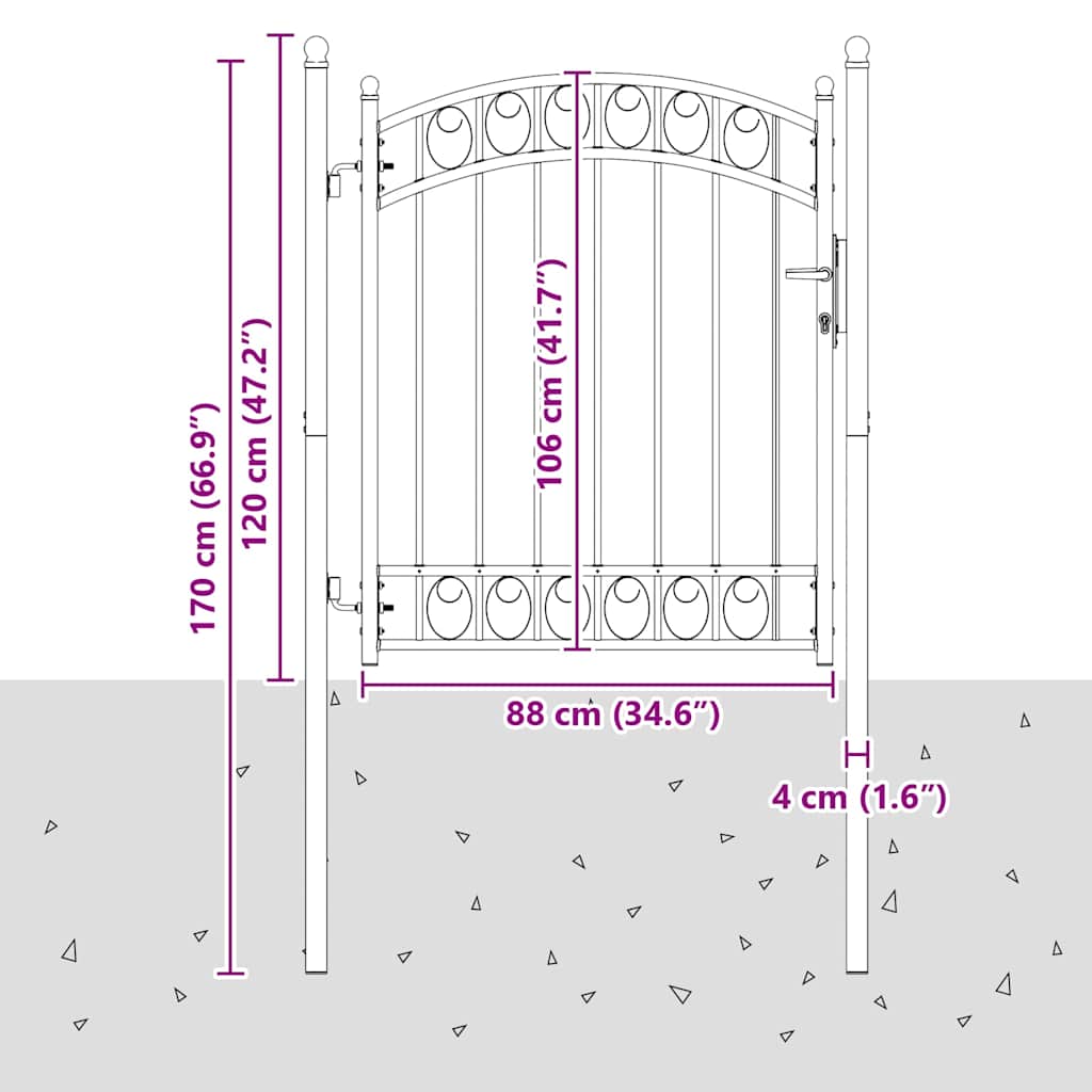 vidaXL Πόρτες περίφραξης EMMEN 104 x 106 cm Κλειδώσιμο
