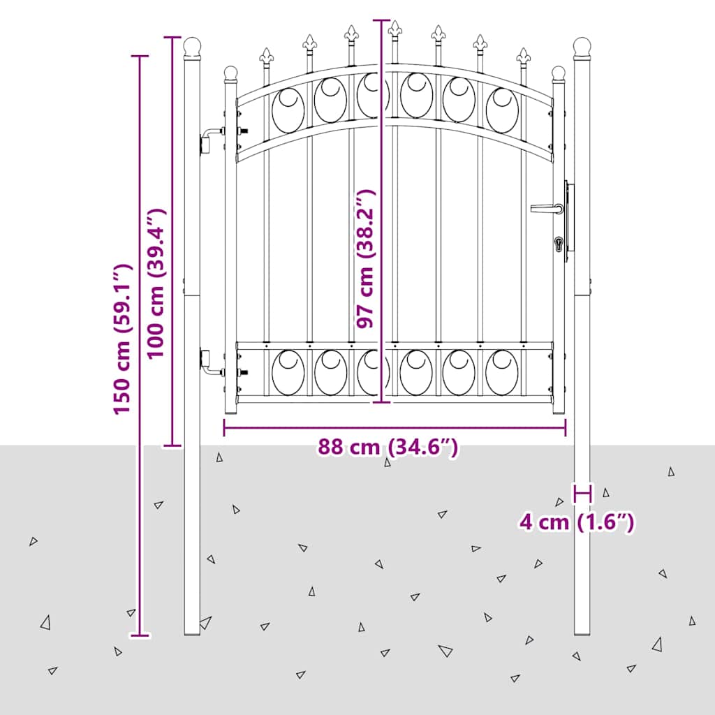 vidaXL Πόρτες περίφραξης EMMEN 104 x 97 cm Κλειδώσιμο