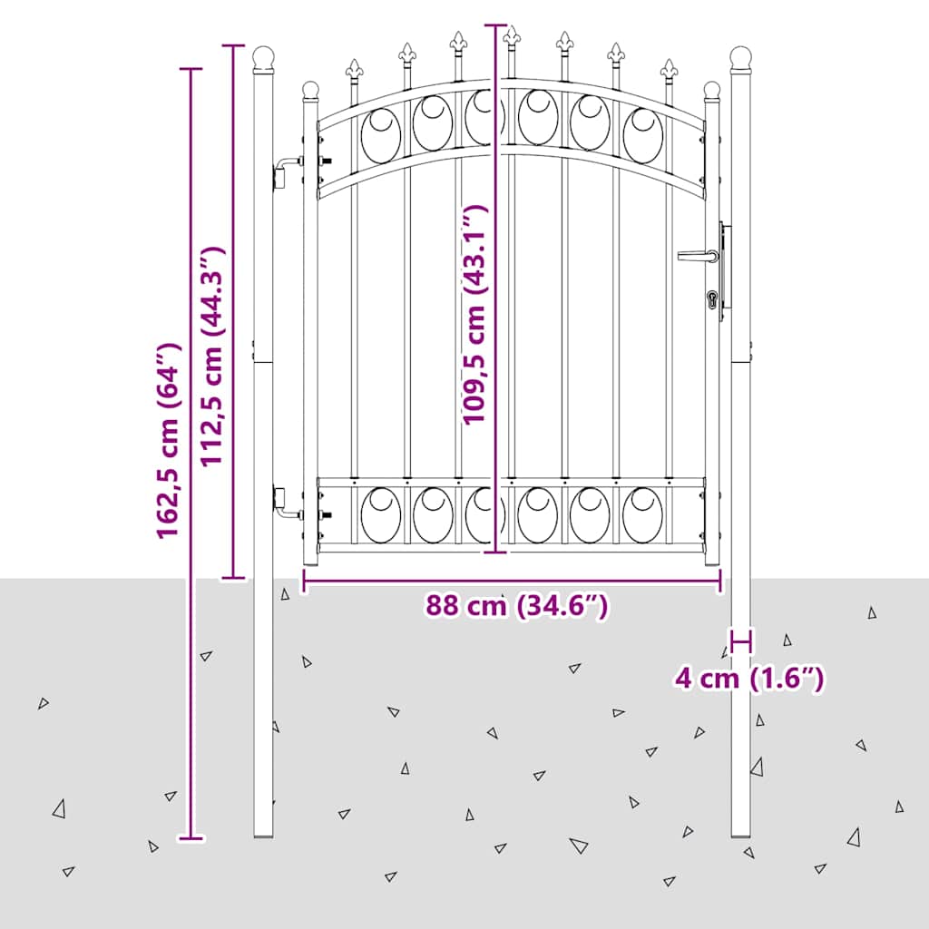 vidaXL Πόρτες περίφραξης EMMEN 104 x 109,5 cm Κλειδώσιμο