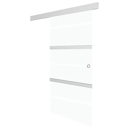 vidaXL Συρόμενη Πόρτα Ασημί 76 x 212 εκ. από Γυαλί ESG / Αλουμίνιο