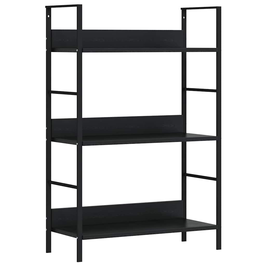 vidaXL Ραφιέρα 3 Επιπέδων Μαύρη 60x27,6x90,5 εκ. Επεξεργασμένο Ξύλο