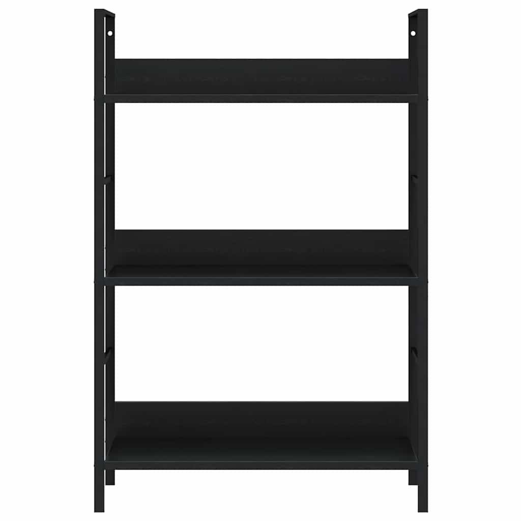 vidaXL Ραφιέρα 3 Επιπέδων Μαύρη 60x27,6x90,5 εκ. Επεξεργασμένο Ξύλο