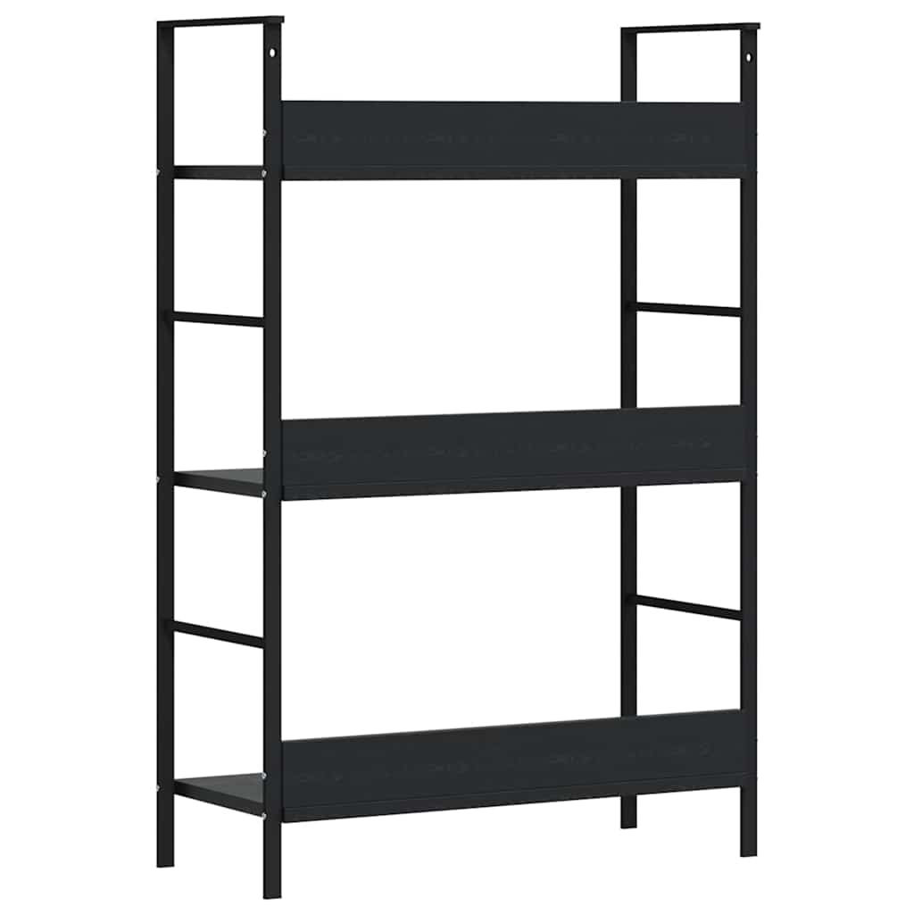 vidaXL Ραφιέρα 3 Επιπέδων Μαύρη 60x27,6x90,5 εκ. Επεξεργασμένο Ξύλο